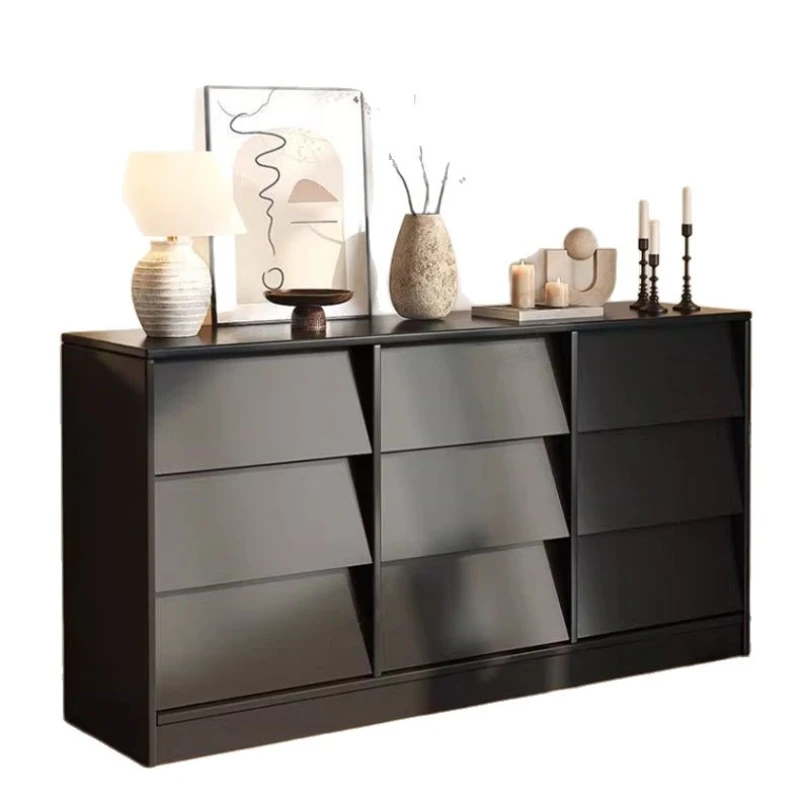 

Simple and large-capacity integrated solid wood chest against the wall, household storage cabinet, locker, bedroom bed with draw