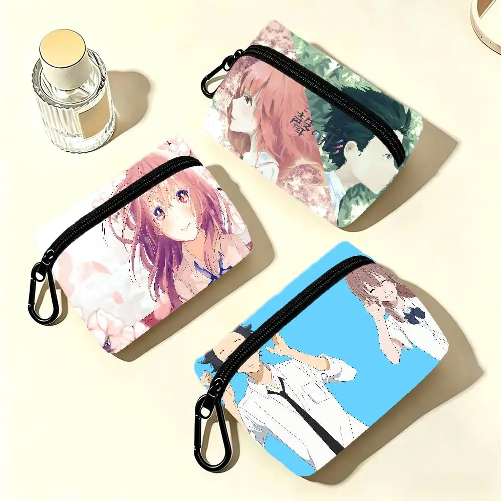 Anime A Silent Voice Wear-resistant Oxford Cloth Coin Purse Portable Backpack Hanging Card Storage Bag
