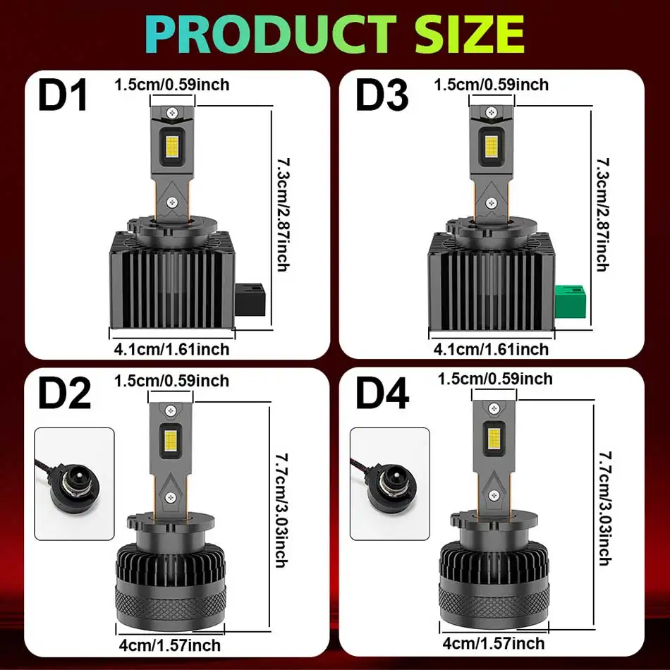 Bullvision D1S D3S LED Canbus Headlight Bulb D2S D4S D8S D2R D4R Led Lights for Car 1:1 Xenon Upgrade Ultra Powerful Auto Lamp view 6