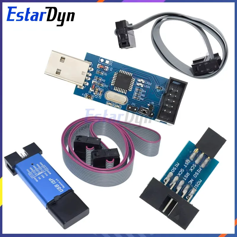 Estardyn New USBASP USBISP AVR Programmer USB ISP USB ASP ATMEGA8 ATMEGA128 Support Win7 64K 10Pin To 6 Pin Adapter Board