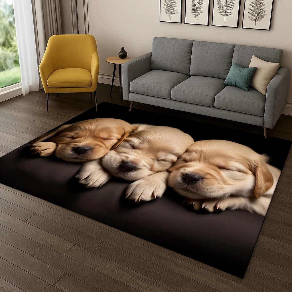Niedlicher Hundetier-Cartoon-Teppich für Schlafzimmer, Wohnzimmer, Sofa, Fußmatte, Zuhause, Küche, Dekor, Kinderspielbereich, rutschfeste Matte, Geschenk