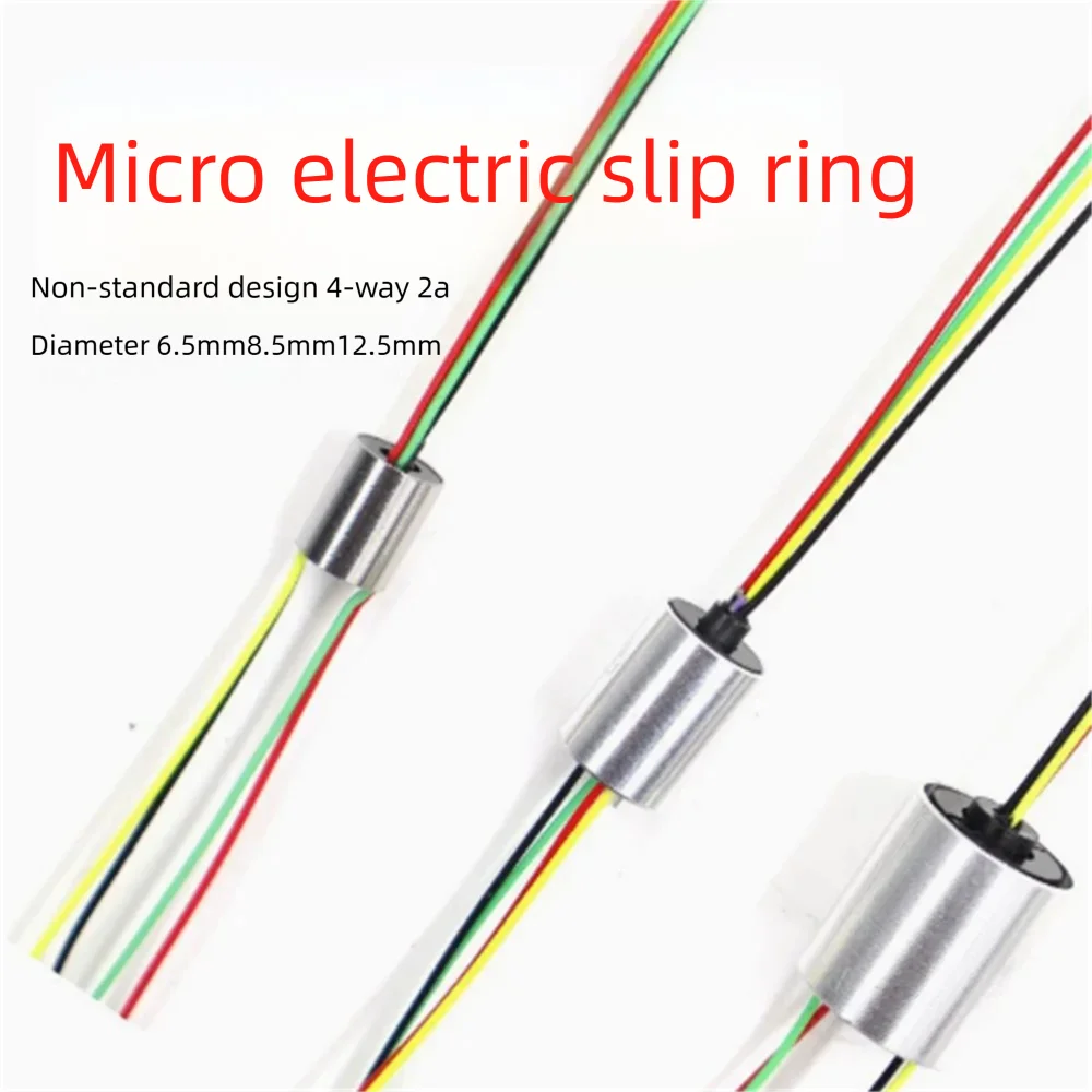 Mini Conductive Slip Ring 4-Circuit 2A Rotary Electrical Connector Small Size 6.5/8.5/12.5mm for Electronic Components Market