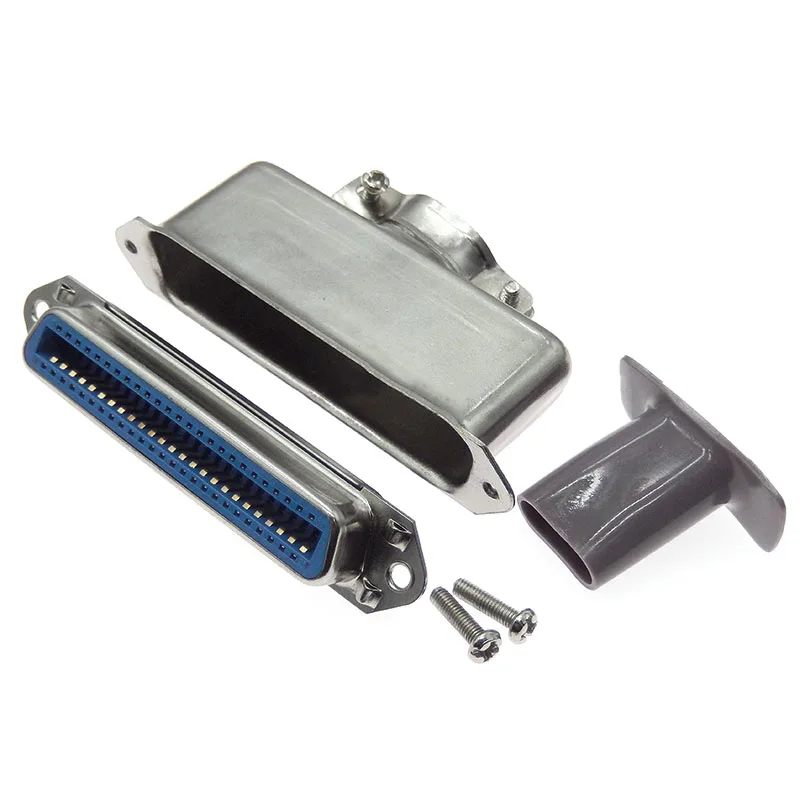 1PCS 57 Series Centronics Connector Male Female CN14/24/36/50P Ribbon Computer Printer Cable Mount Adapters with Mental Cover