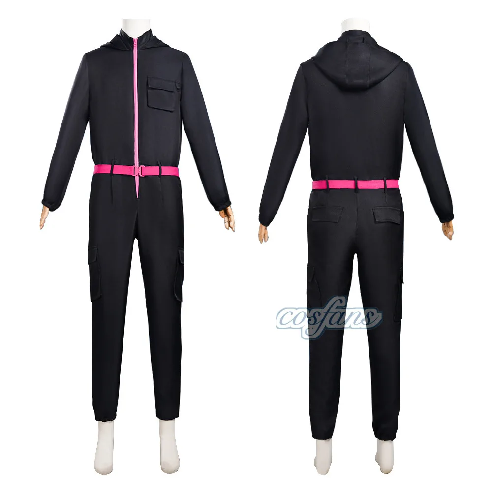 Adult Horror Game Cosplay Black Jumpsuit Costume Disguise For Men Women Black Clothes Roleplay Halloween Costume