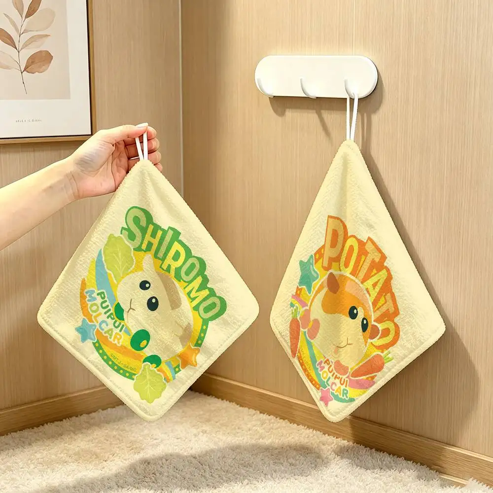 CUTE Pui Pui Molcar Cartoon  Anime Polyester Hanging Kitchen Hand Towel Durable Wear Resistant  Versatile Use Throughout Home