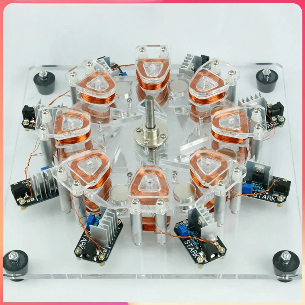 8‑Coil Disc Motor Model High‑Power Ironless Generator Educational Science Toy Pseudo Perpetual Motion Machine Gift