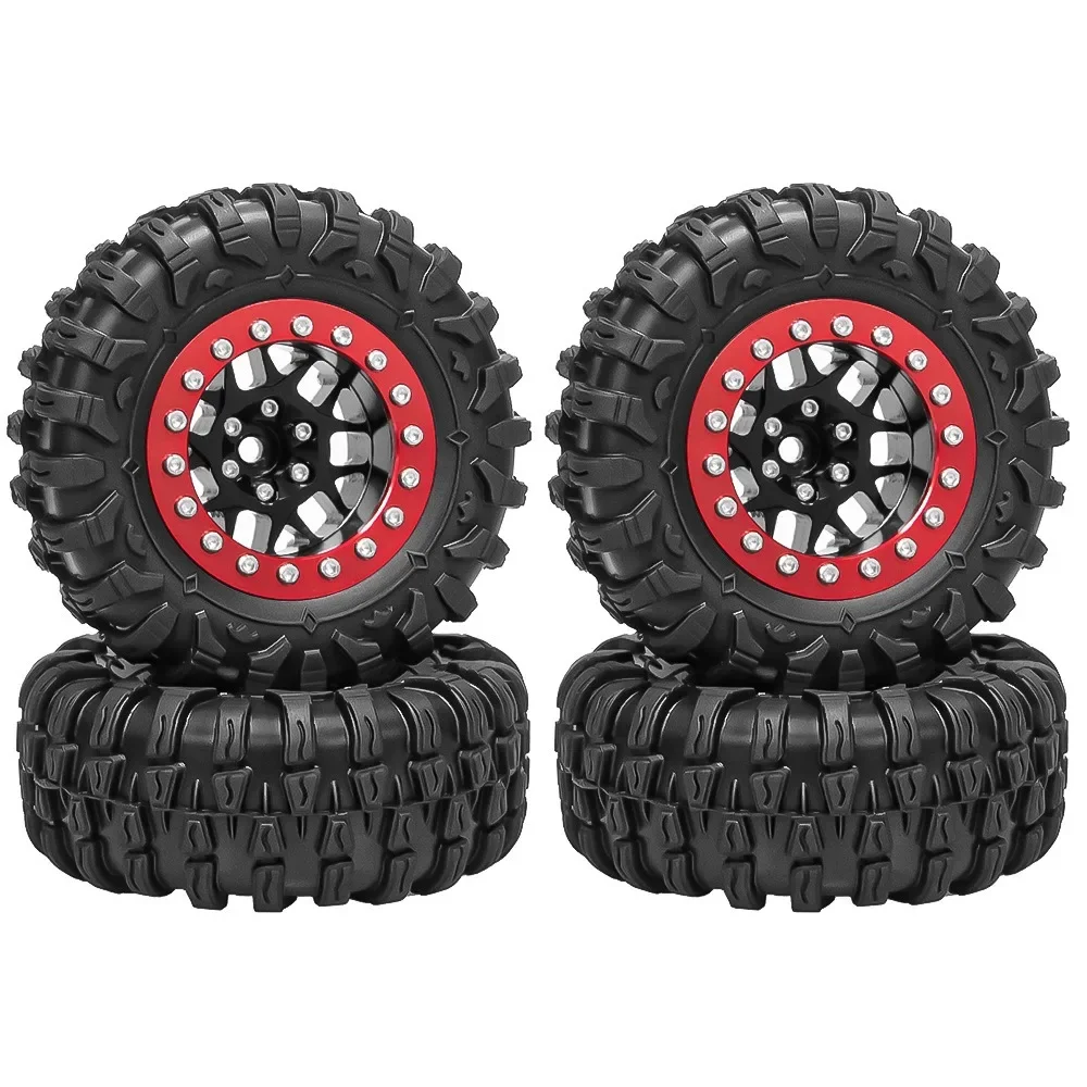 

1.3" Aluminum Beadlock Wheels & Mud Terrain Tires Set for 1/24 & 1/18 RC Crawlers Ascent18 SCX24 TRX4M Upgrades