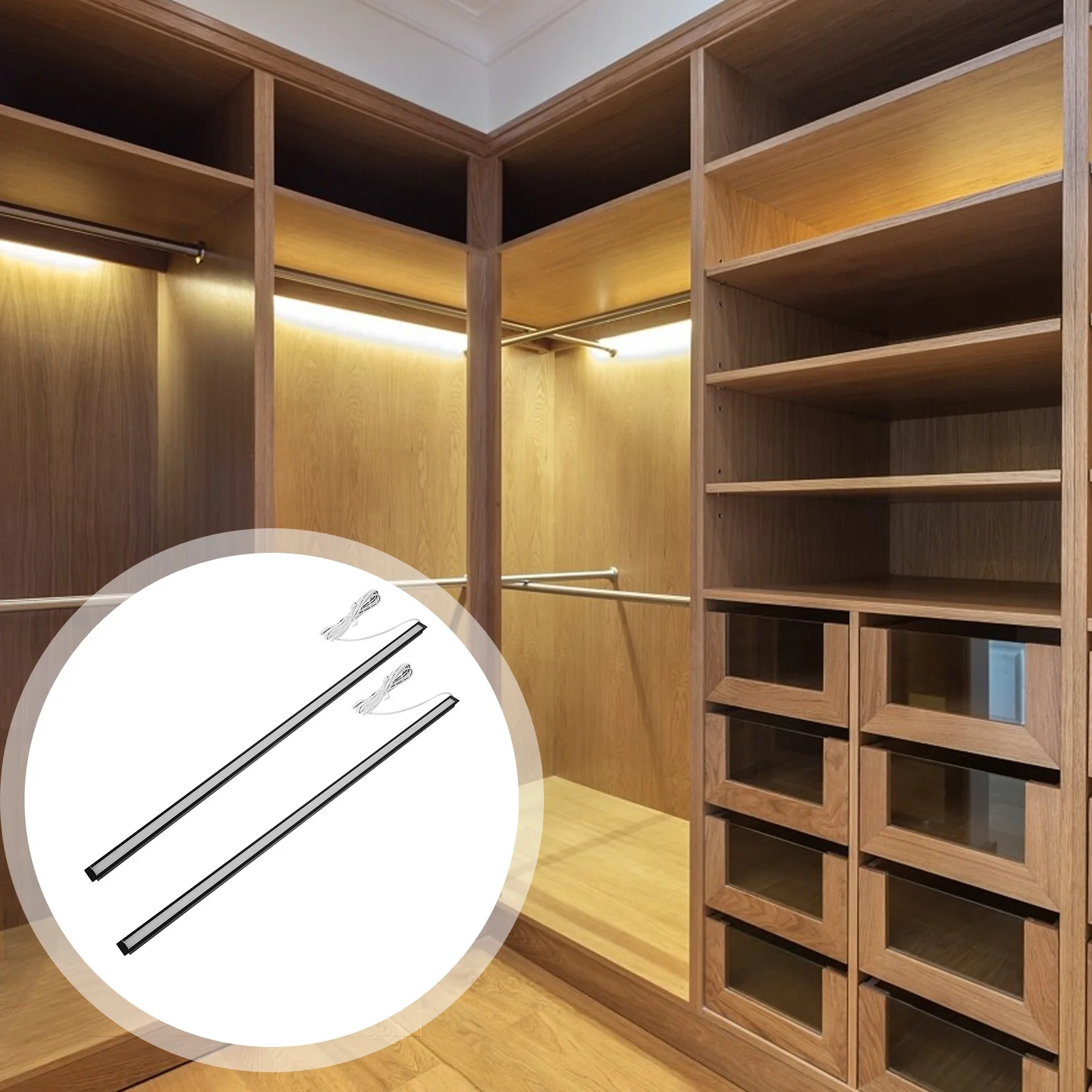 2 pçs ultra estreito led sob luzes do armário para cozinha quarto armário prático decoração de casa sob luzes do armário