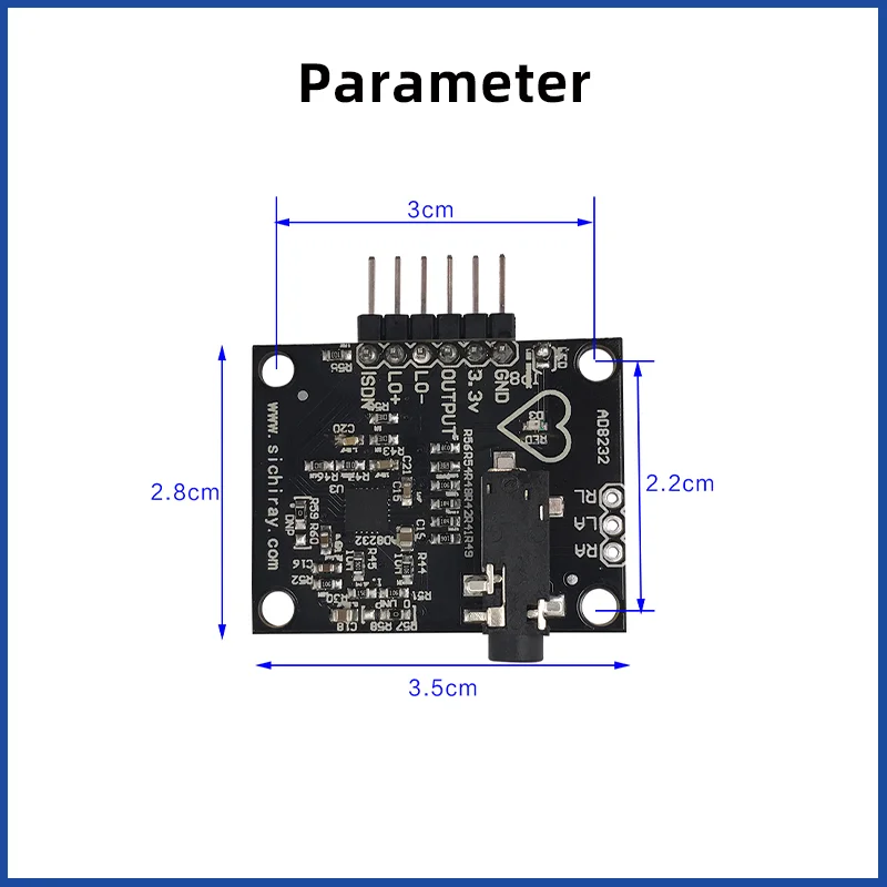 Biosensor Biometrics Health EKG Signal AD8232 ECG Module For Arduino Heart Rate Pulse Sensor Measurement HRV Monitoring