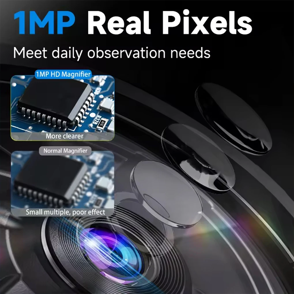 Wiederaufladbares Mikroskop mit 2-Farben-Lichtmodus, tragbare digitale Lupe mit IPS-Farbbildschirm, 100-facher Zoom, Lupe, Spielzeug
