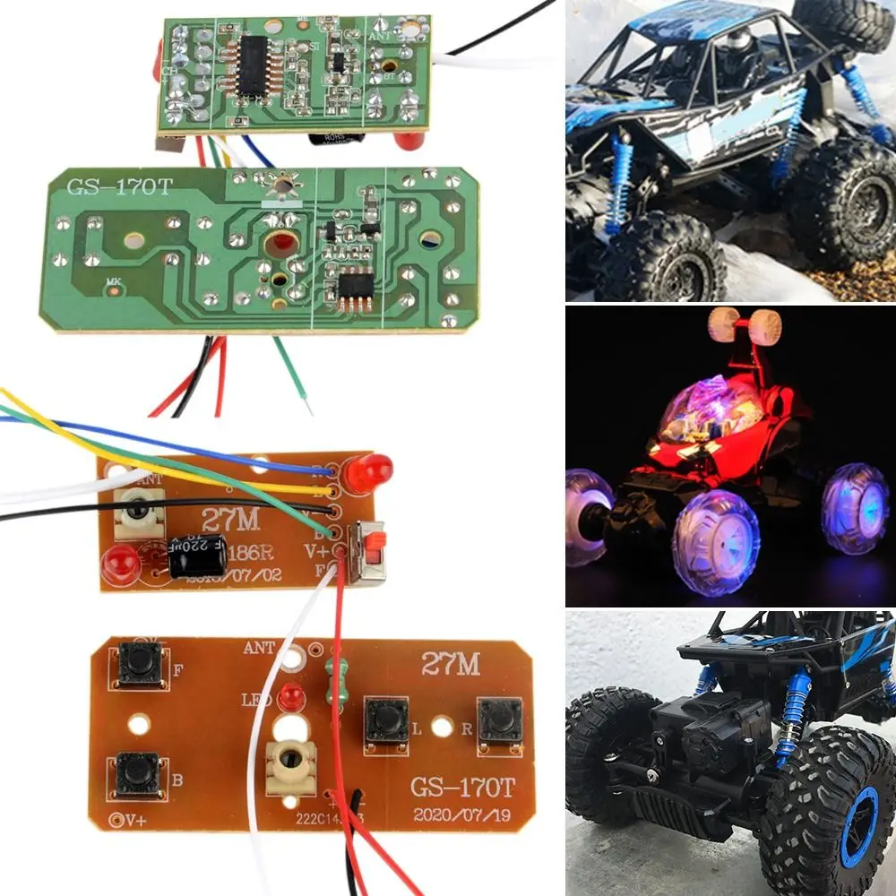 2pair Accessories Circuit Board RC Transmitter Board PCB Transmitter 27Mhz Receiver Board 4CH Distance Transmitter Car