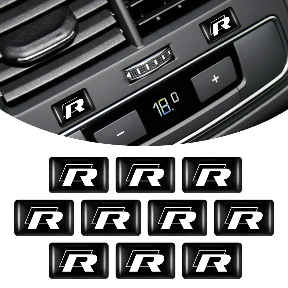 

10pcs logo Drip glue Badge Emblem sticker car accessories decoration For Volkswagen VW Golf 4 6 7 GTI Tiguan Passat B5 B6 Caddy
