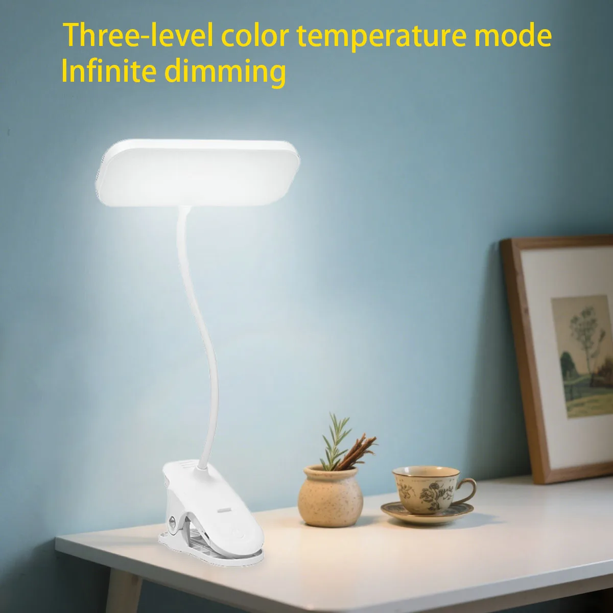 Lampada da scrivania ricaricabile tramite USB, lampada per illuminazione da ufficio e studio, luce notturna, tre modalità di illuminazione, controllo touch