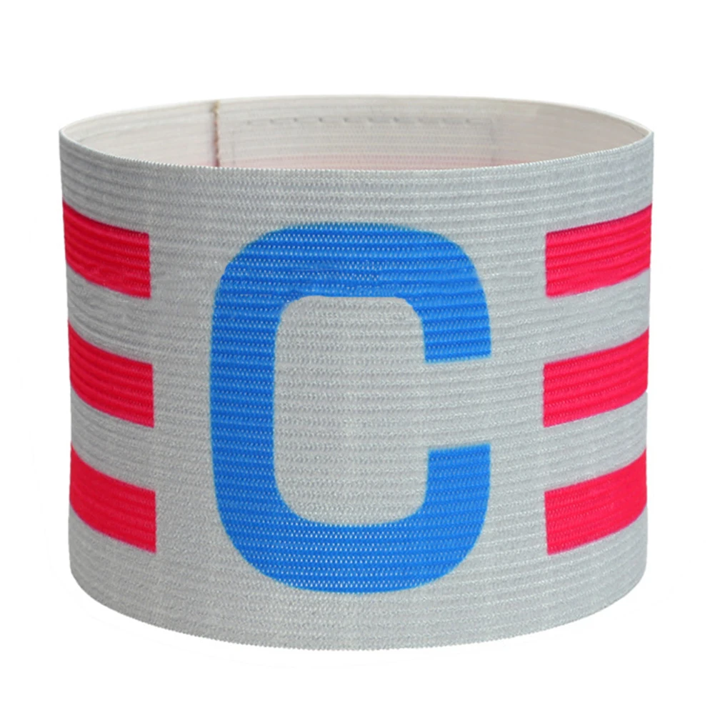 Brazalete de capitán de fútbol, banda de capitán Brazalete ajustable, banda de brazo a rayas transpirable con cierre táctil para capitán de fútbol