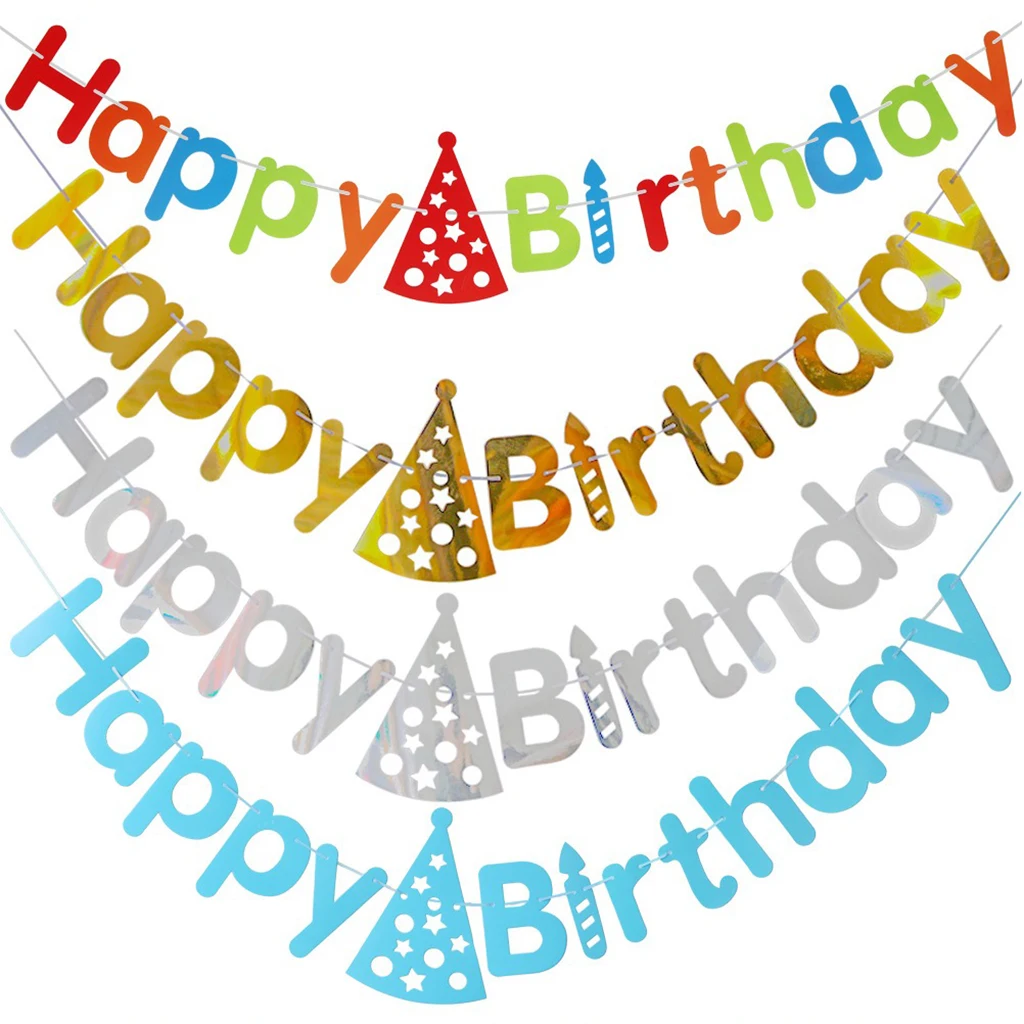 다채로운 생일 축하 모자, 골드 실버 블루 모자, 생일 화환, 아기 1, 2, 3, 생일 파티 장식