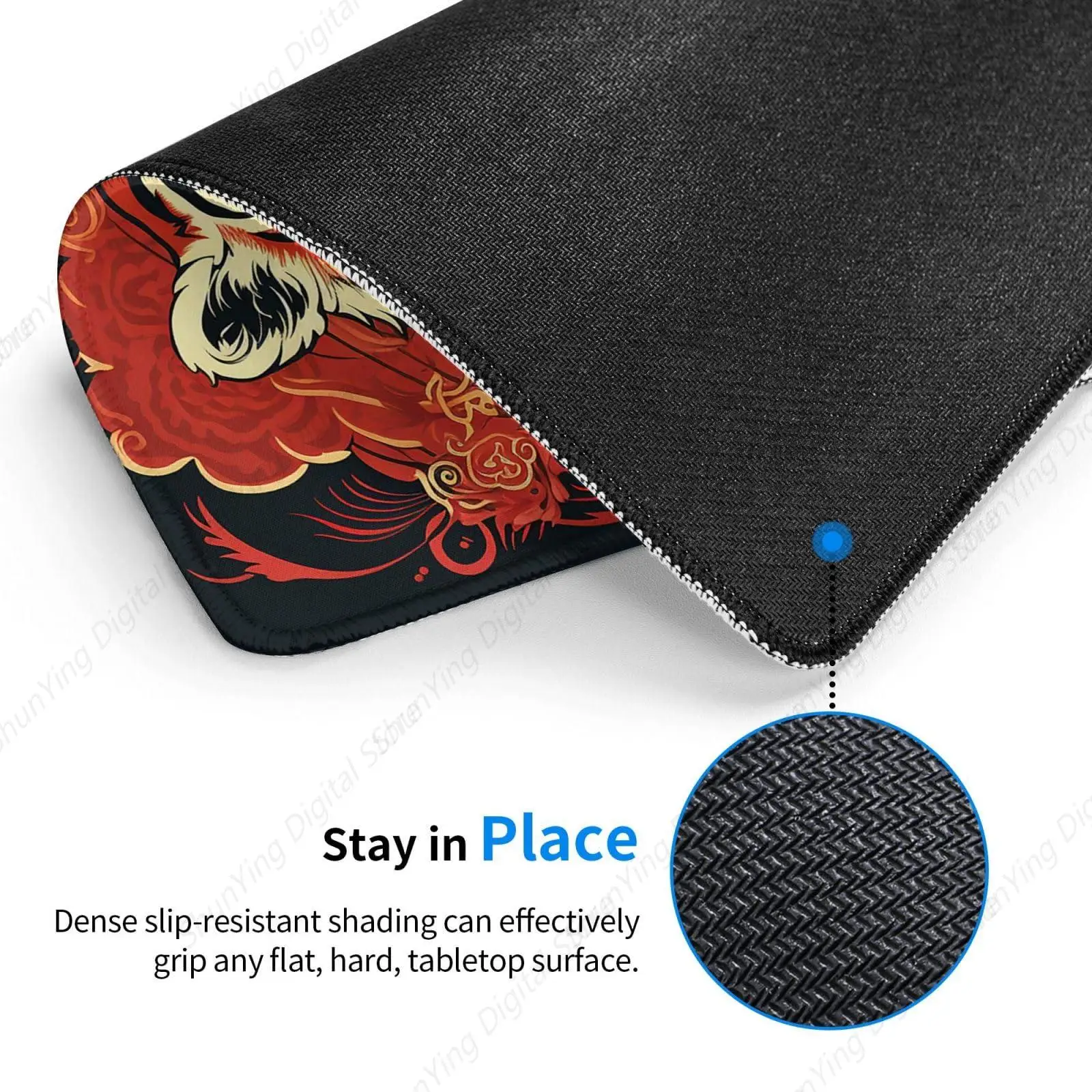 Rat Mat Tijger Jaar Rode Achtergrond Bedrukt Heren en Dames Wasbaar Antislip Rat Mat Laptop Gaming Tafelmat 8,6 X7 Inch