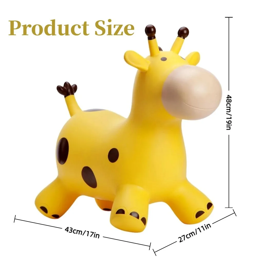 Fun Inflatable Giraffe Bouncy Horse Thickened Rubber Animals Jumping Sturdy Anti-fall Ride-on Toy Horse Kid Bouncer Hopping