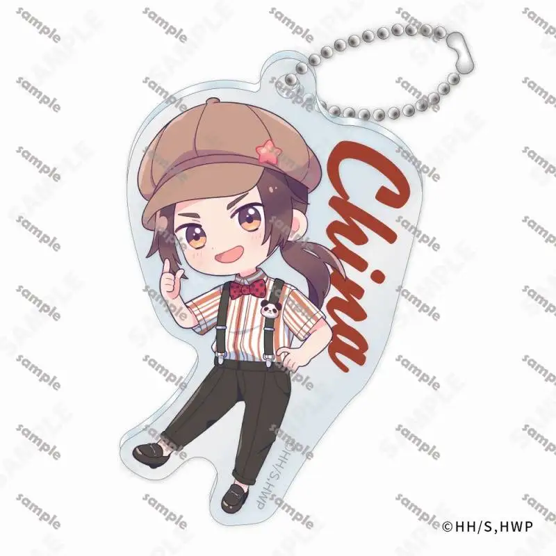 Game APH America Russia England Germany Italy Japan France Keychain Doll Anime Acrylic Keyring Pendant for Gift