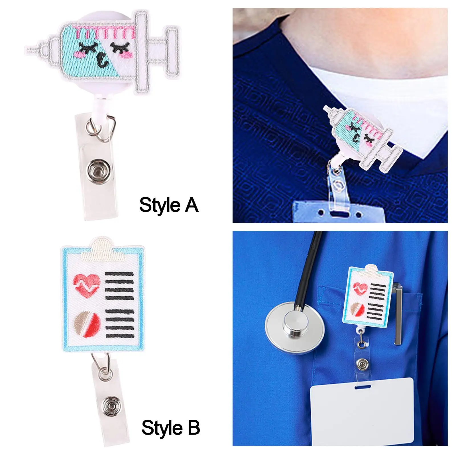 Retractable ID Badge Holder, Badge Reel, Multipurpose Funny Telescopic Rope