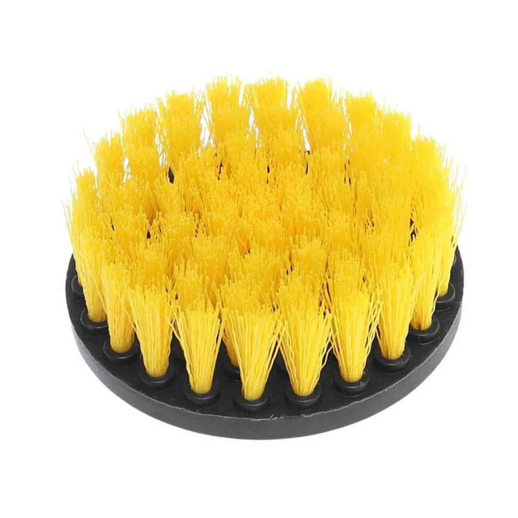 Yellow Green Drill Cleaning Brush Heavy Duty Cleaner Scrubber with Stiff Bristles for Carpet Car Mats Tile