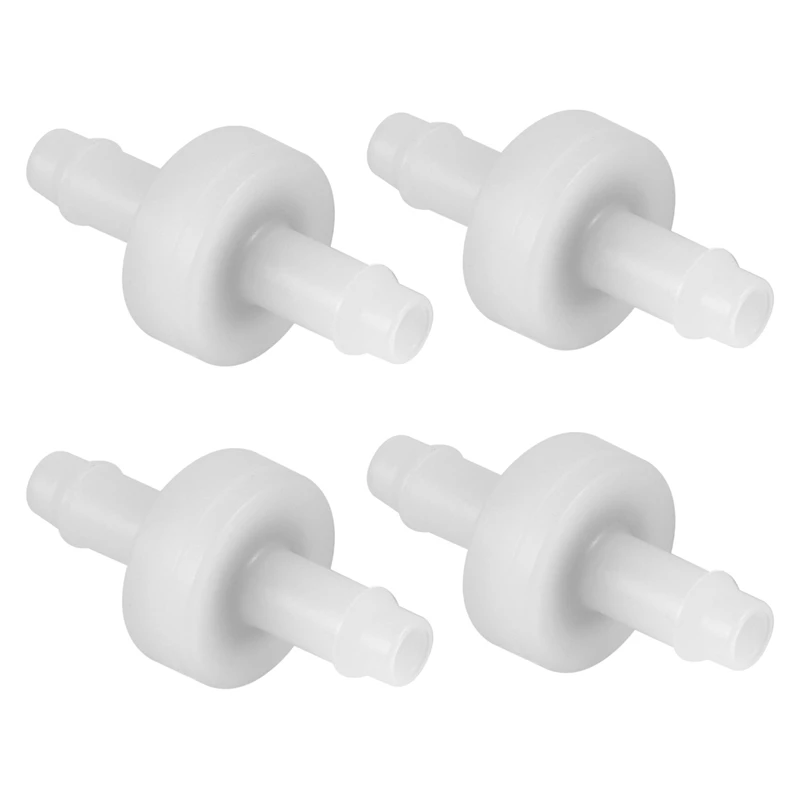 4Pcs Check Valve PVDF Wear-Resistant One-Way Check Valve For Fuel Gas Liquid Air 1/4 Inch 6 Mm