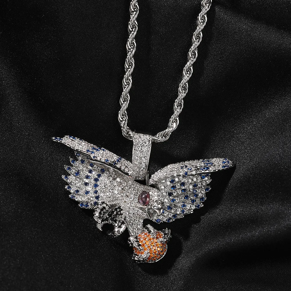 

2024 Animal Shape Bling Bing Iced Out Pendant Necklace Rock Rapper Fashion Hip Hop Jewelry BP290