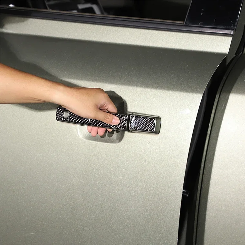 

For Land Rover Defender 110 2020-2024 Soft carbon fiber car exterior handle stickers Car accessories