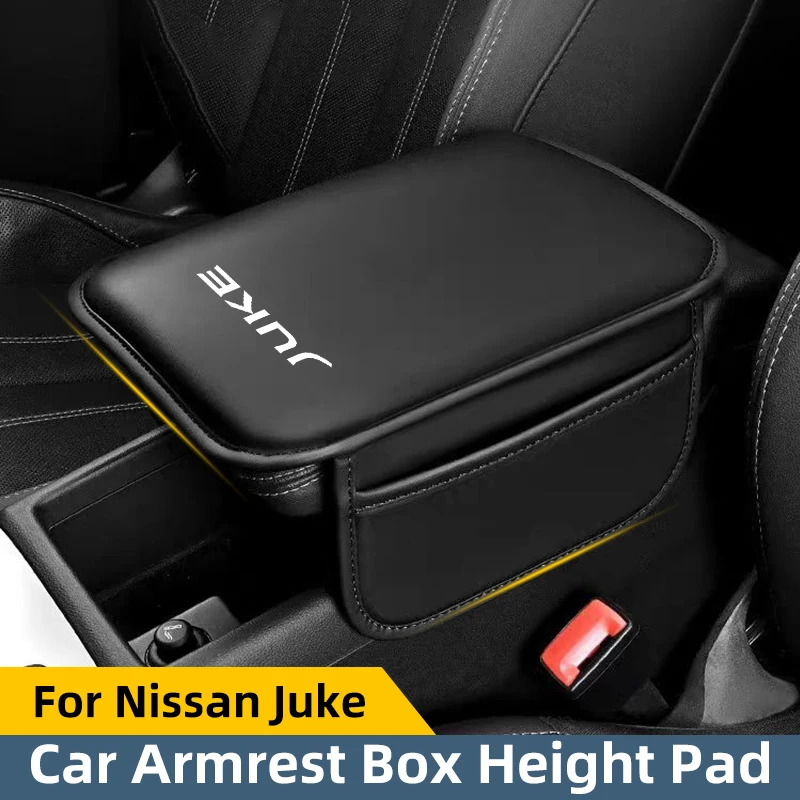 Caixa de apoio de braço do carro almofada de couro armazenamento bolso cotovelo altura suporte estilo acessórios para nissan juke f15 f16