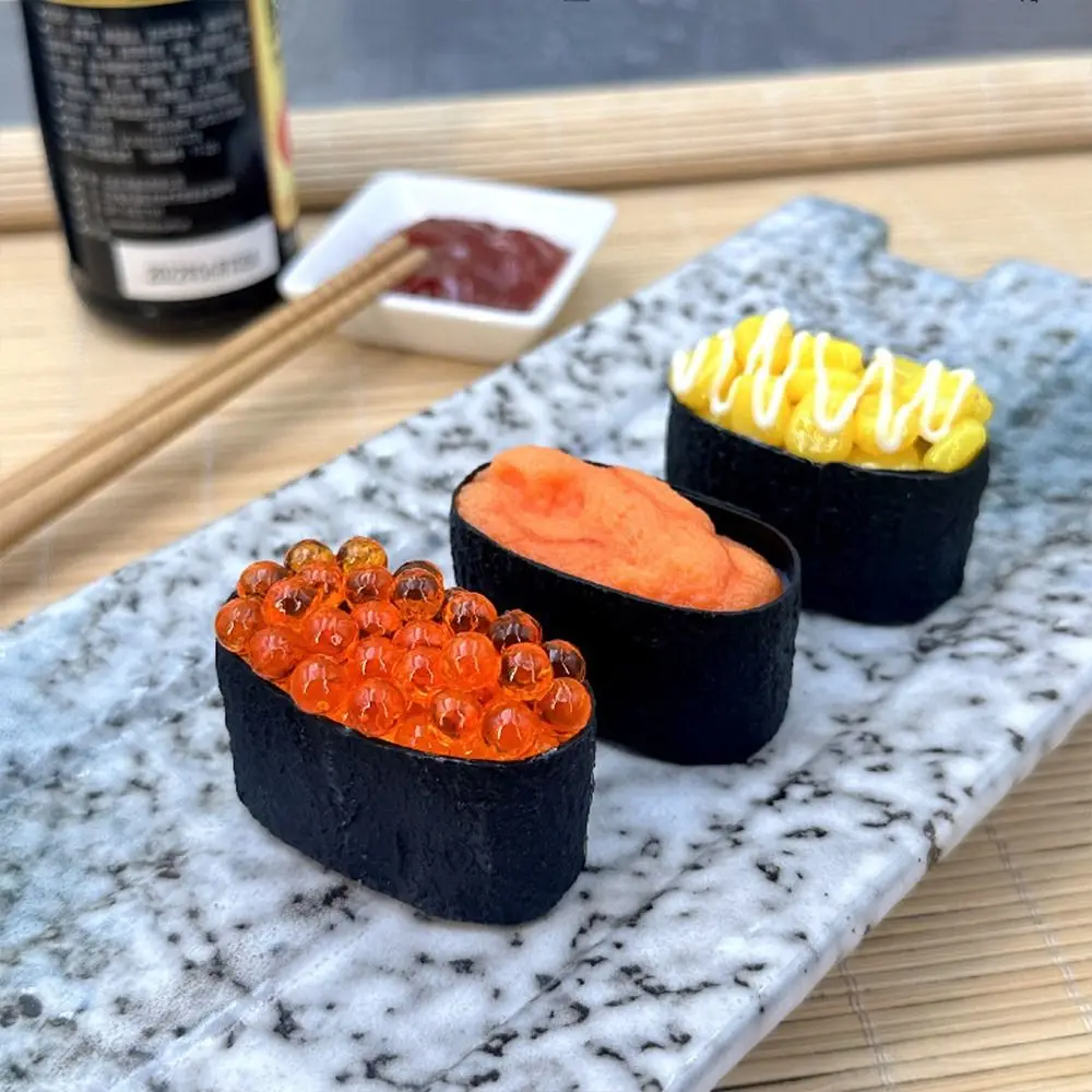 Figurines & Miniature PVC Food Model Simulated Fake Sushi Fake Skewers Artificial Japanese Rich Roll