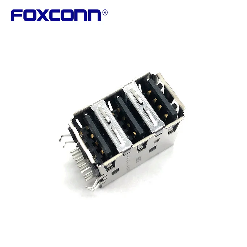 USB 2.0 built-in socket 3x A lying print connector recessed clutch soldering socket