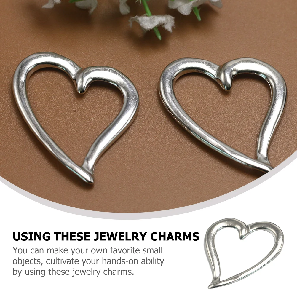 

10Pcs Alloy Accessories Heart Charms DIY Pendant 39x35x4mm White K Necklace Bracelet Small Charms For Jewelry Keychain