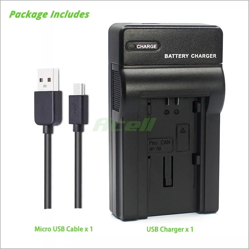 BP-709 BP-718 BP-727 USB Charger for Canon LEGRIA HF R86 R806 R76 R706 R66 R47 R48 R406 R36 R38 R506 Camcorder Replace CG-700