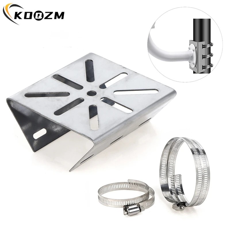 

1 Set For Outdoor Pole Monitoring Bracket Univsesial Adapter Plate 100/200mm Long Hoop With Stainless Steel Camera Mount Panel