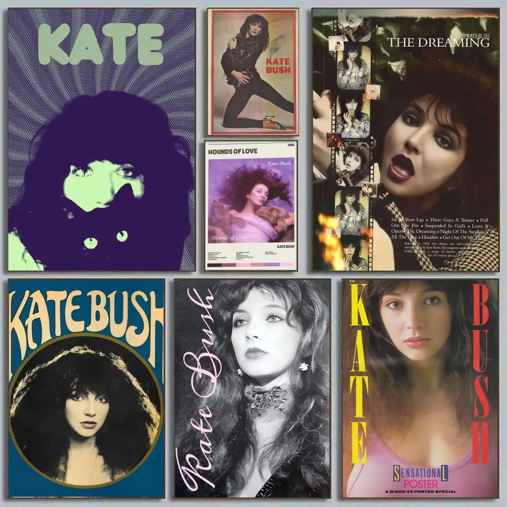 بريطانيا المغني كيه كيت بوش اللوحة الخط شخصية الفضاء قماش المشارك جدار جدارية الفن صور لغرفة ديكور المنزل #3