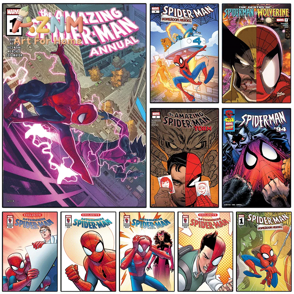 The Amazing Spider‑Man Annual Comic Canvas Print, Superhero Classic Graphic Art Poster, Frameless Canvas Wall Picture for Man