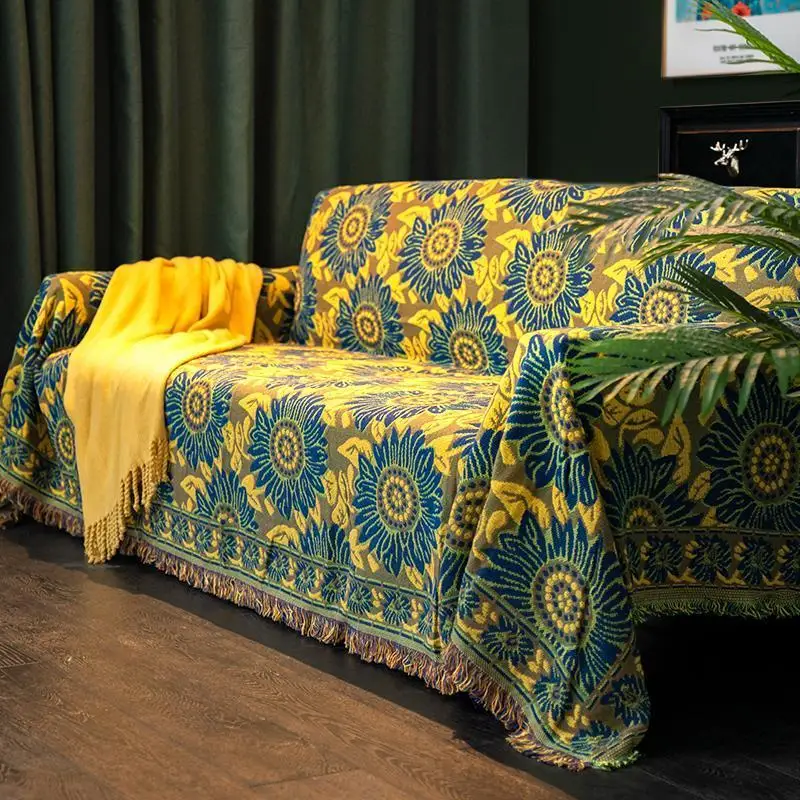 

American Sle полное покрытие Thi хлопок вязаное одеяло для дивана пылезащитный чехол для дивана ткань Art двойной диван eet