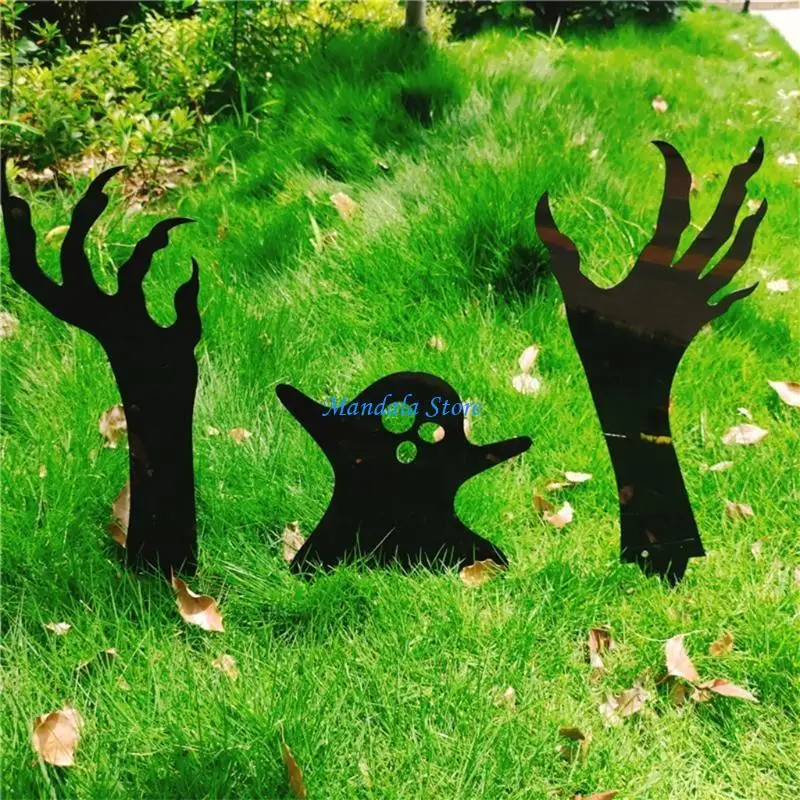

U2JC Halloween Black Figure Scary Statue Yard Signs Home Party Decoration