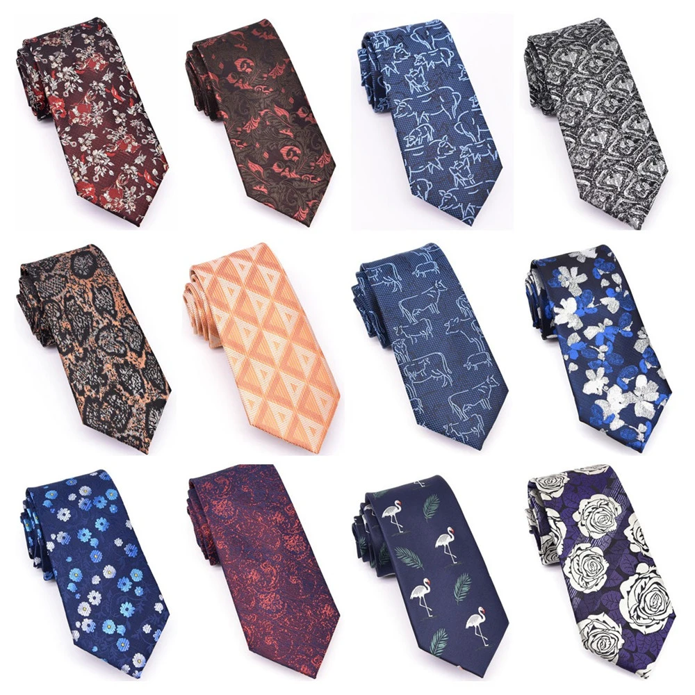 

Fashion Ties for Men Women 1200-PINs 8CM 3.15'' Business Wedding Accessories Silk Tie Floral Pattern Black Blue Red Necktie