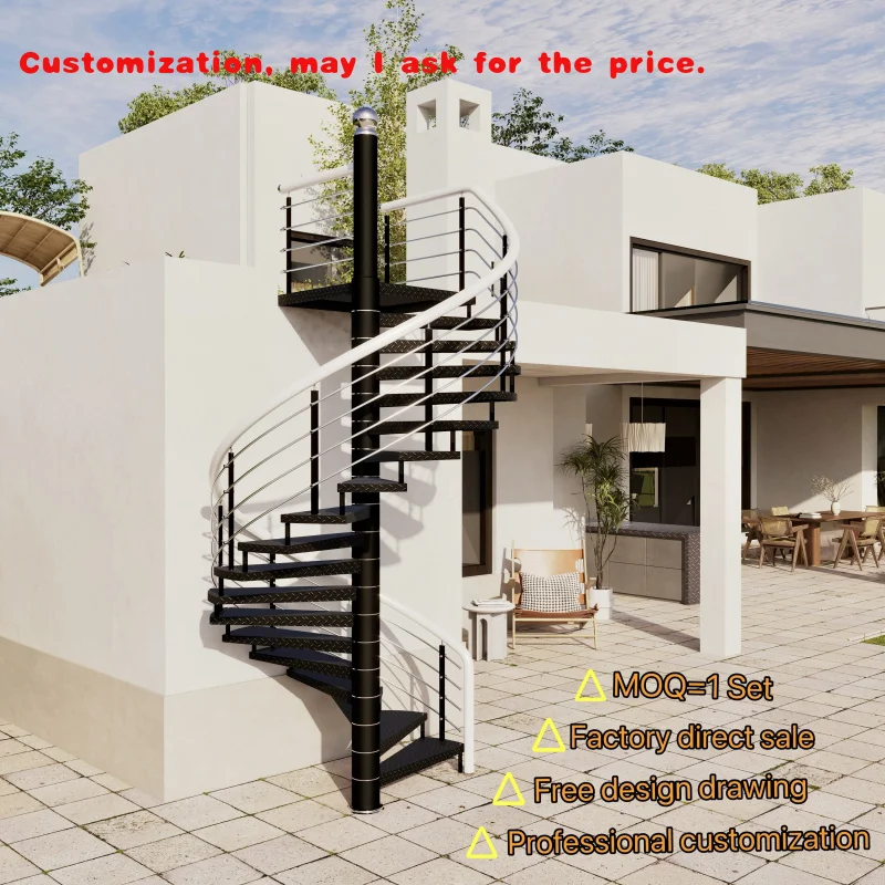 

custom.Ss Rotating Stairway Steps Staircase Circle Staircase Winding Staircase Space Saving Stairs Exterior Stairs Prefabricated