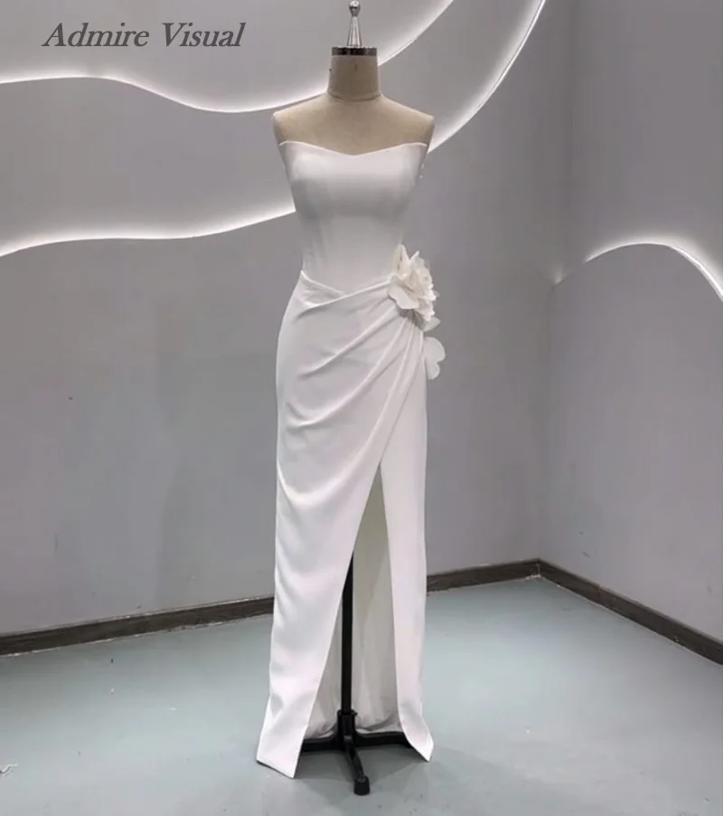 Admire Visuelles Hochzeitskleid im Meerjungfrau-Stil, herzförmiger Ausschnitt, ärmellos, mit Schlitz am Bein, individuelle Brautkleider