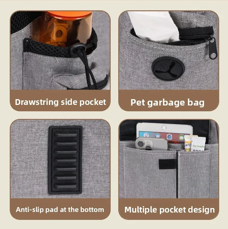 Katzen- und Hunderucksack, erweiterbar, groß, tragbar, atmungsaktiv, mit Vorderöffnung, Netzfenster und Taschen – Detail 3