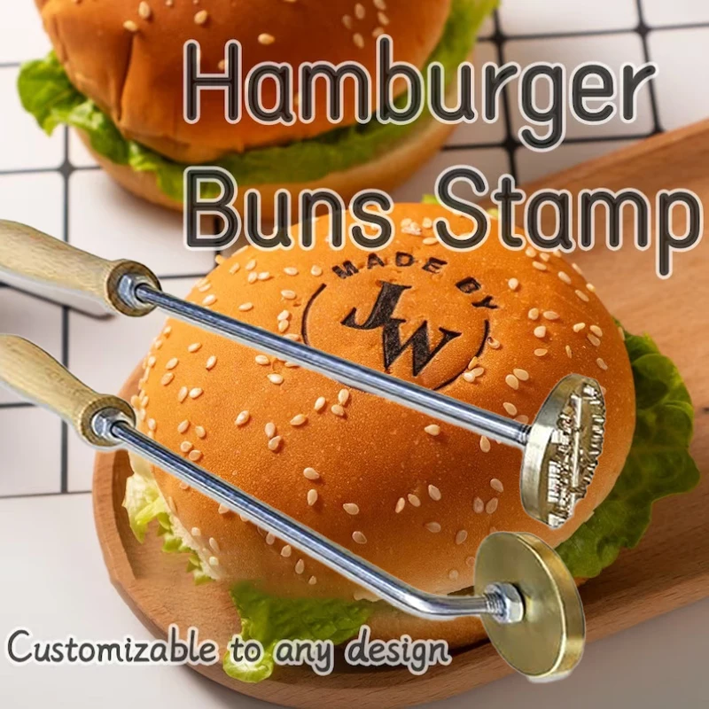 

Custom Branding Iron Stamp DIY LOGO Heating Brass Embosser Seals with Handle for Wood Leather Cake Hamburger Wedding Party Craft