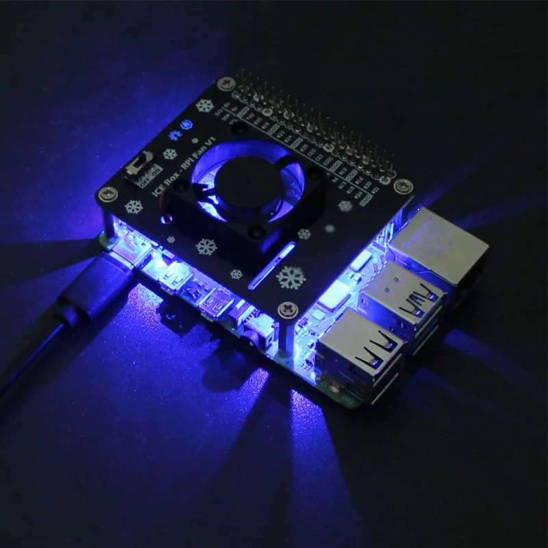 Pi 5/4B/3B + Cooling Fan Expansion Board Raspberry Pi LED Glare Fan Expansion Board