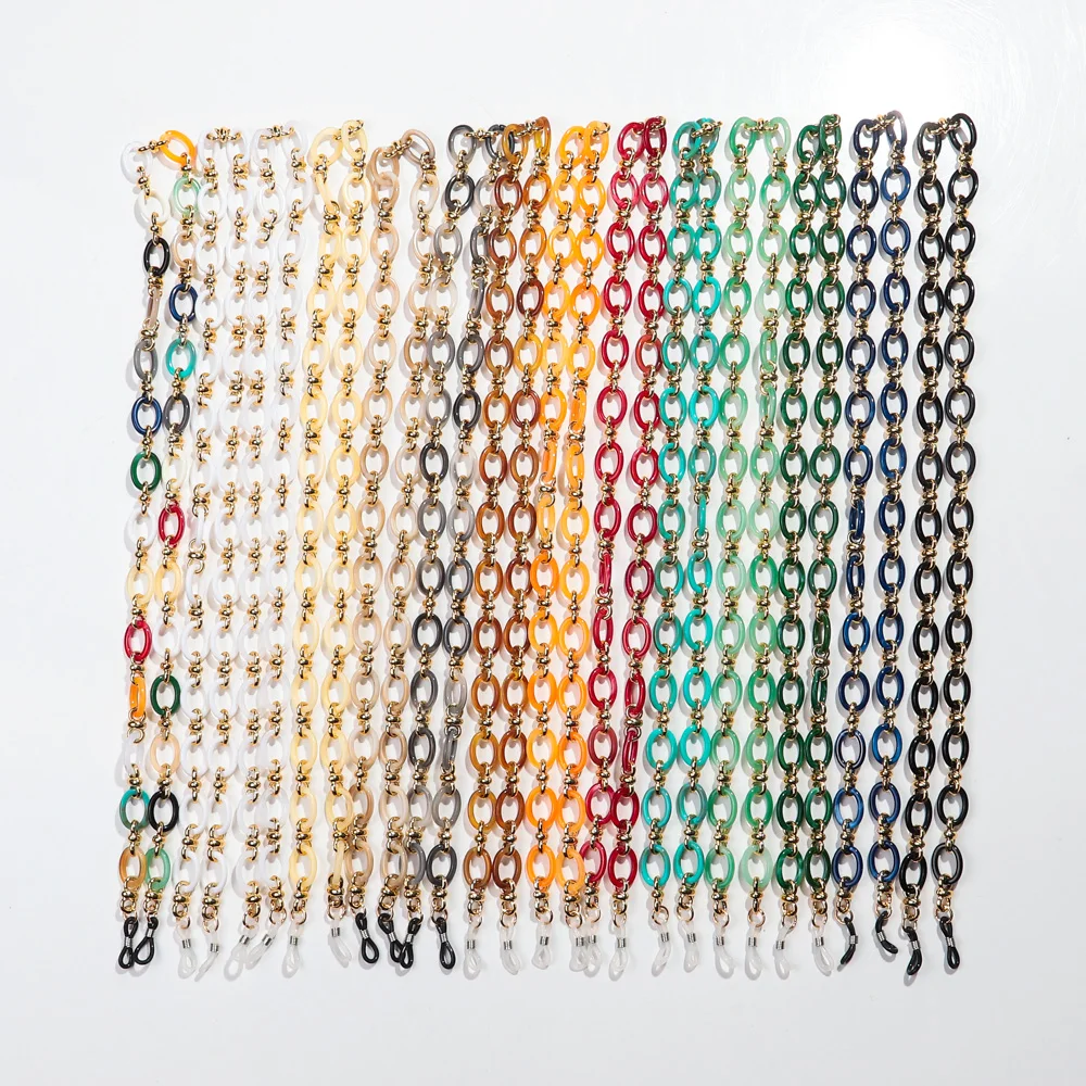 Neue Bunte Acryl Oval Link Gläser Kette Riemen für Frauen 70 cm Hängenden Hals Maske Seil Sonnenbrille Lanyard Schnur Zubehör – Detail 6