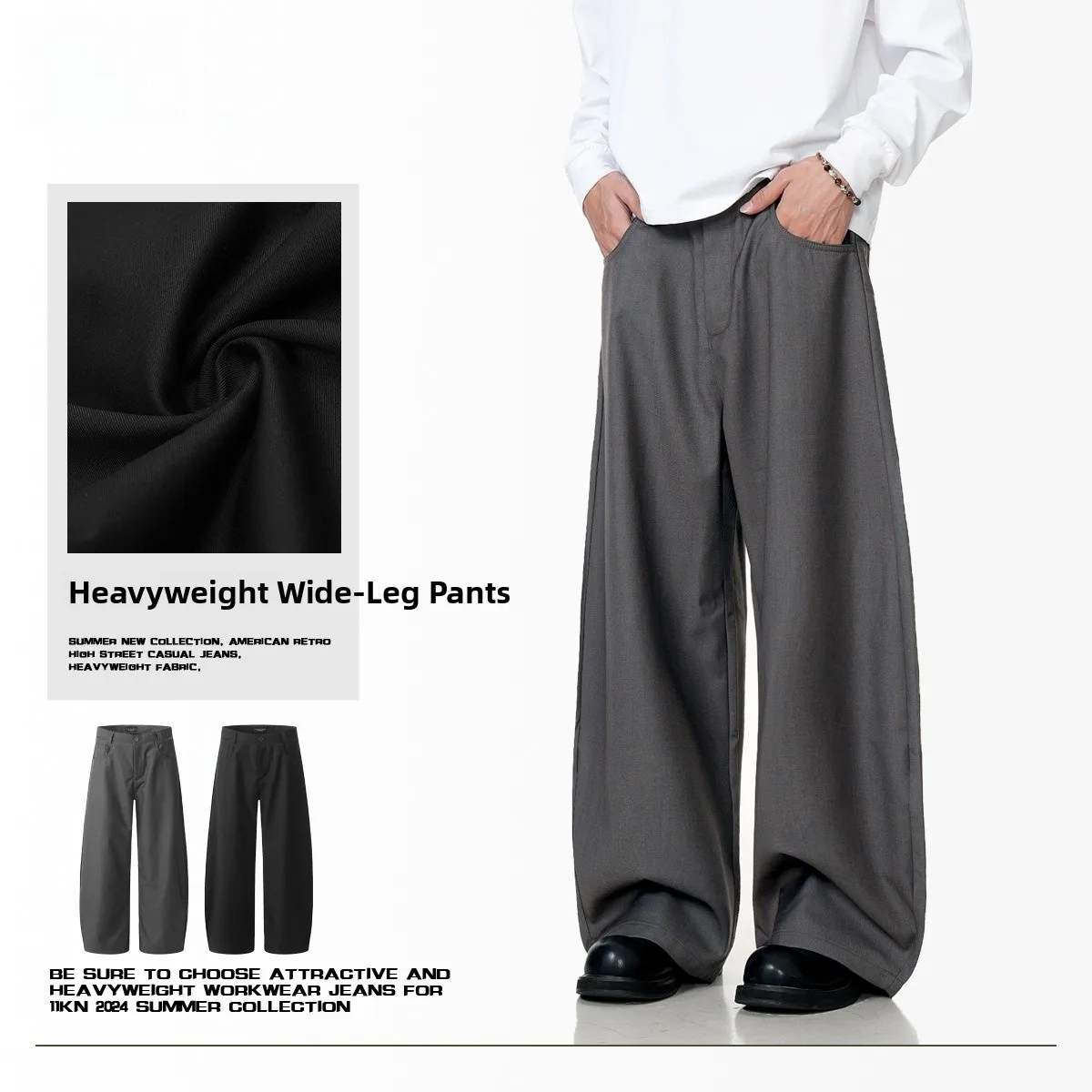 

Мужские и женские свободные повседневные брюки в американском ретро-стиле, широкие брюки, длинные брюки, модные городские хлопковые рабочие брюки