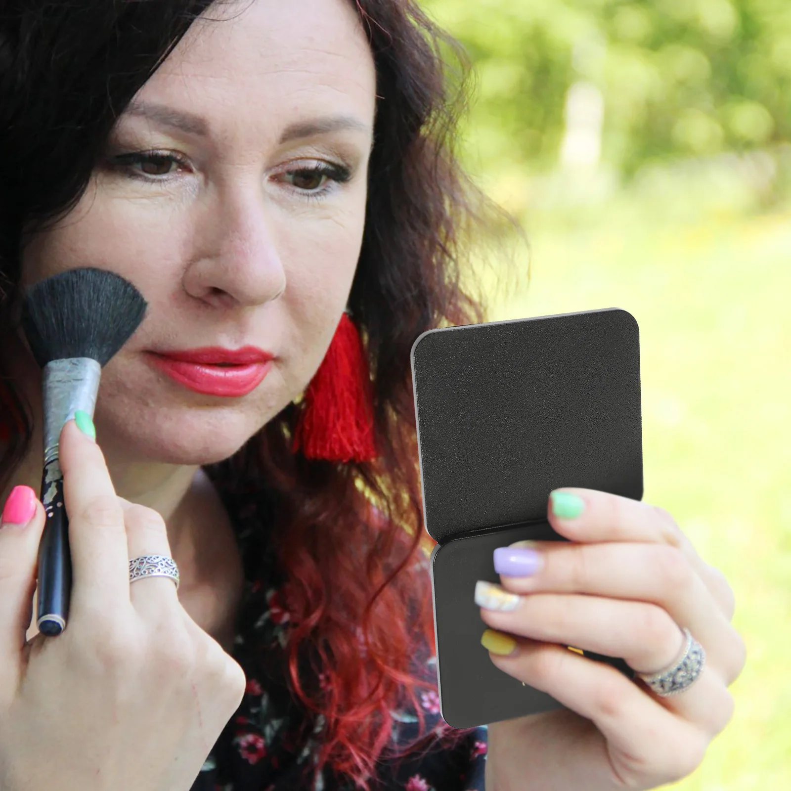 4Pcs Mini Double Side Folding Mirror Portable Compact Pocket Makeup Mirror Travel Handbag Essential