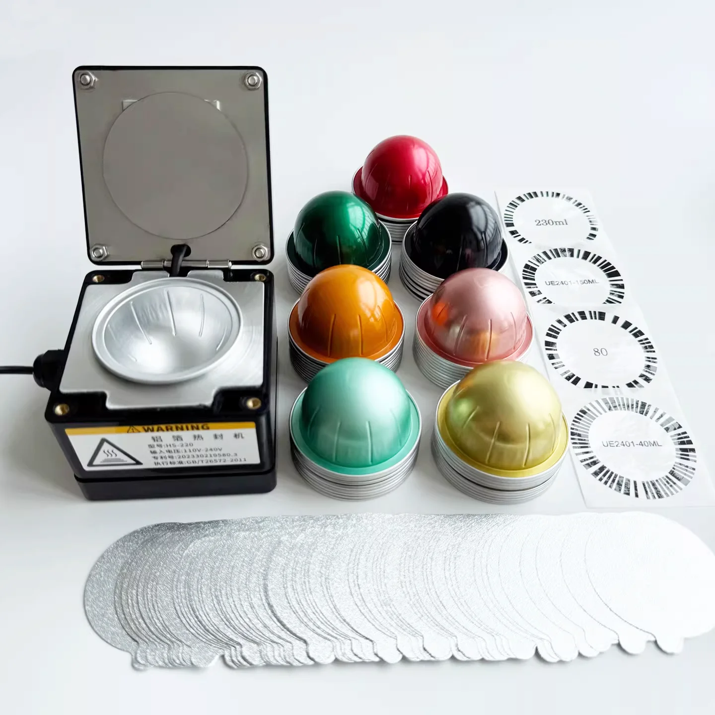 

Электрическая бытовая машина для запайки кофейных капсул, алюминиевых фольгированных крышек и картонной упаковки для пищевых продуктов