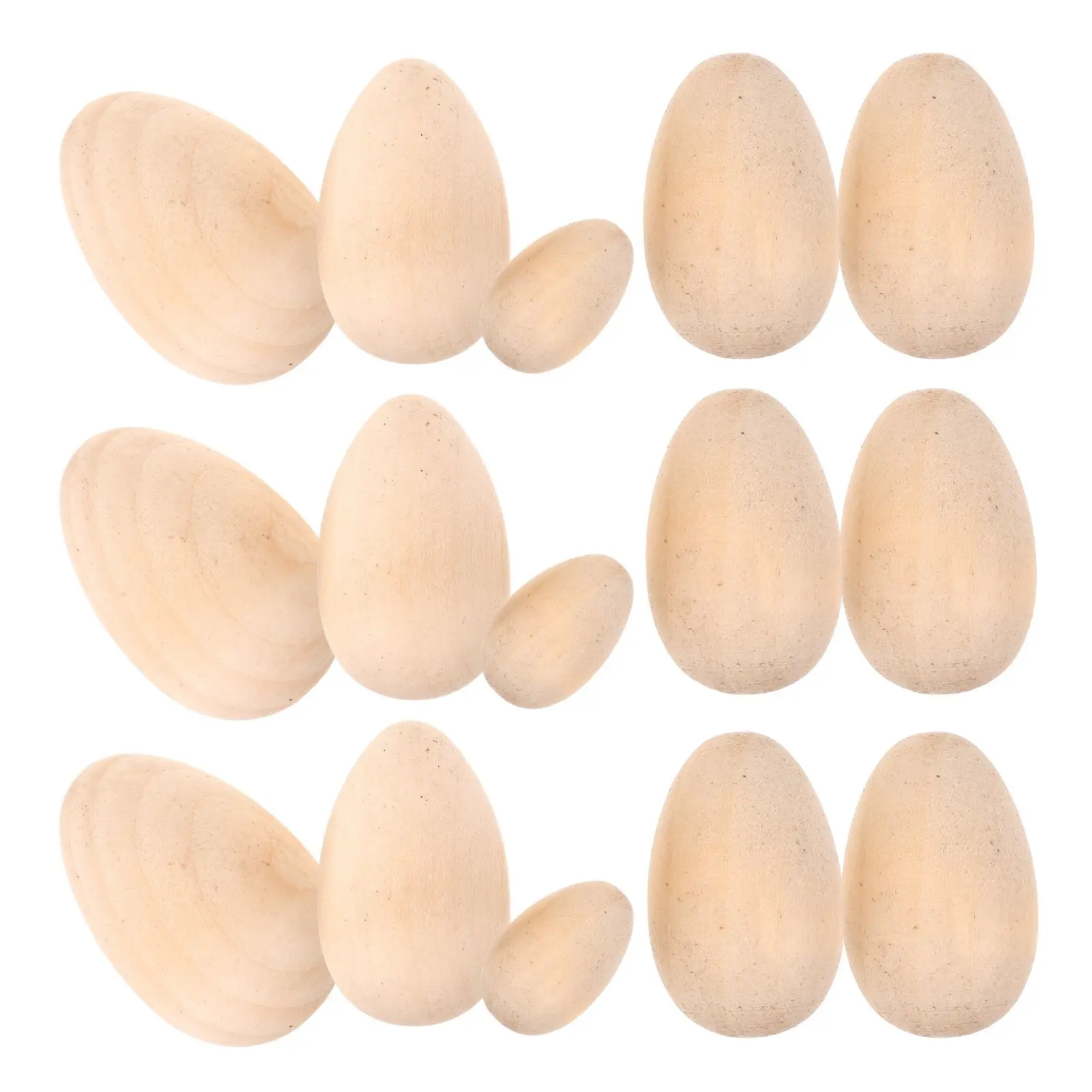 

15 Pcs Egg Vase Filler Holder Container Unfinished Eggs Fake Wooden Craft Decor DIY Accessories Child