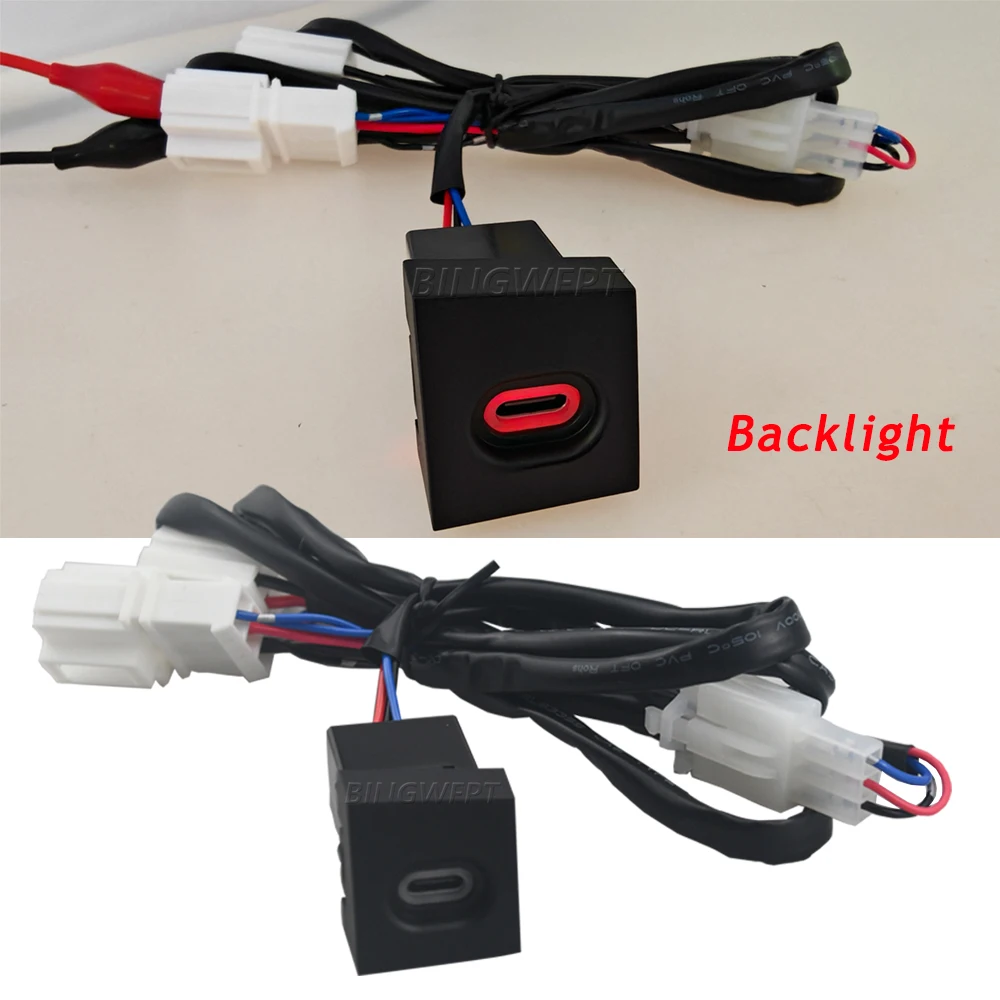 Car Type C PD Fast Charger Socket Phone Quick Charging Power Outlet Adapter For Volkswagen CC 2011 2012 Magotan B6 2007-2011
