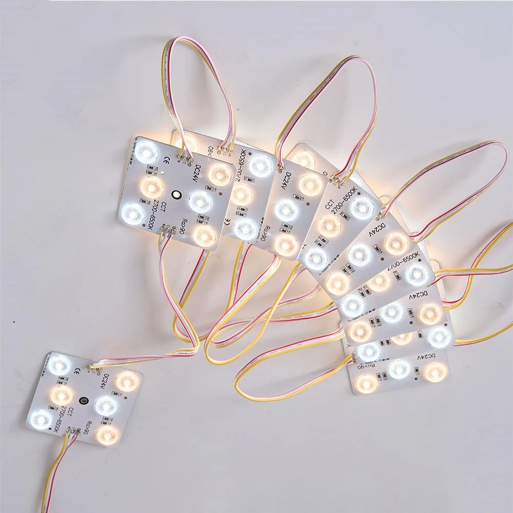 10-Pack CCT LED Module Light 3 Colors 24V Dimmable Diffuse LED Light for Ceiling Advertising Light Box Signboard Backlight Shop image 5